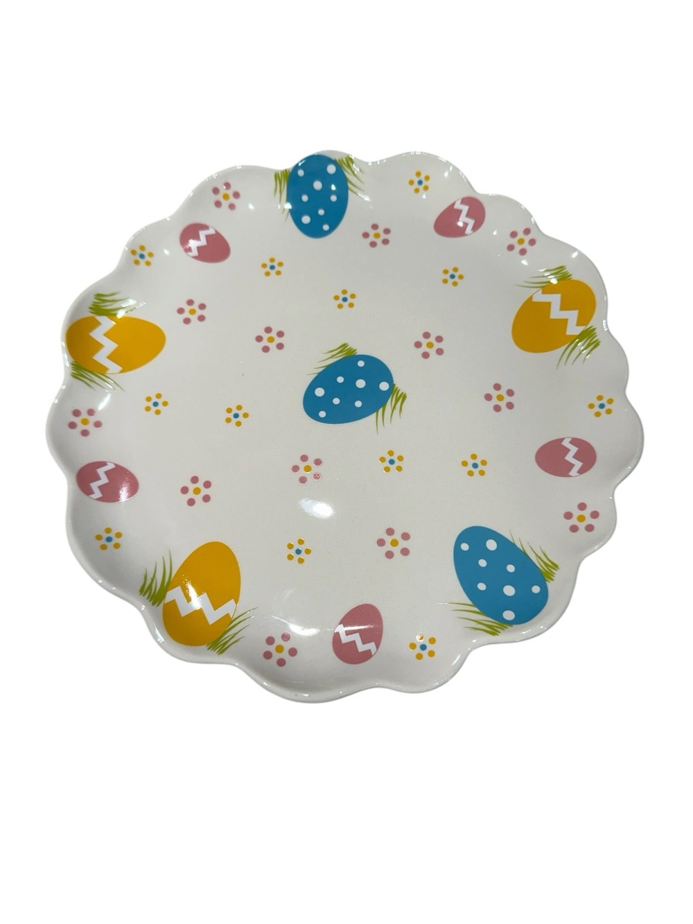 Temp-Tations Special Edition Egg Hunt Ceramic Bunny Cake Stand Plate - 10" - Picture 3 of 13
